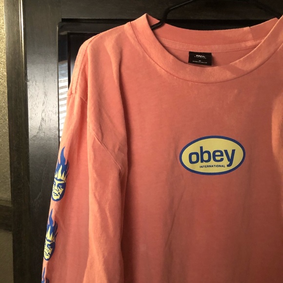 Obey Peach/Salmon Long Sleeve - Picture 1 of 3